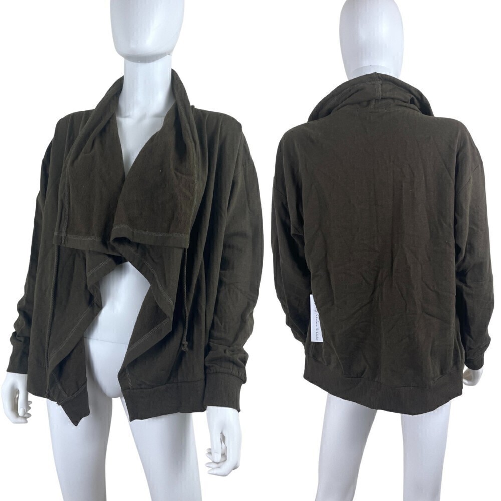 Young Fabulous & Broke Size M Cotton Green Open Front Cardigan NEW Sweater